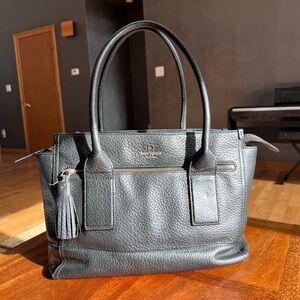 Kate Spade Black Pebbled Leather Southport Avenue Oden Tote Handbag Bag Linda